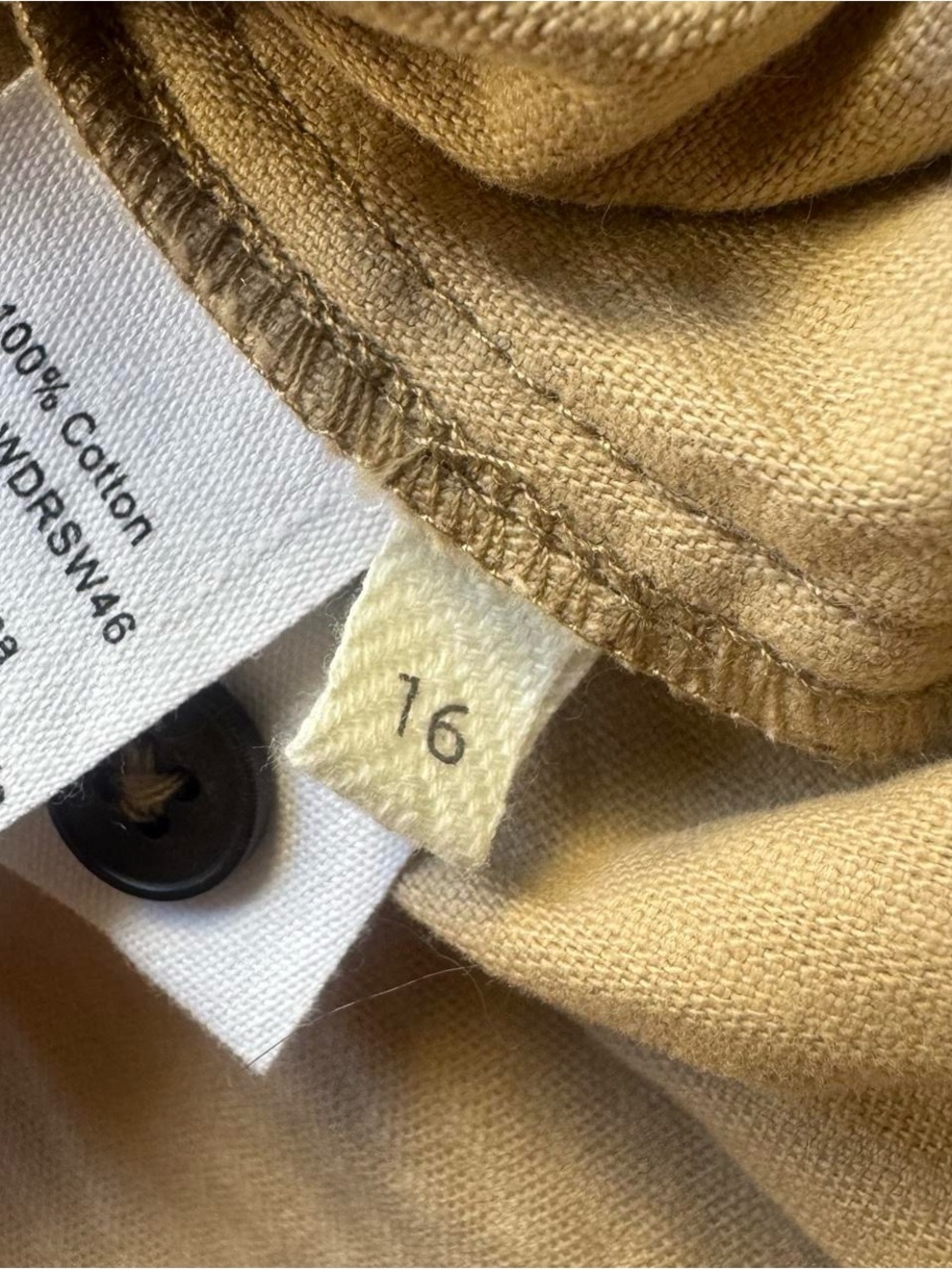 TOAST Corduroy Shirt Dress Beige Size 16 - Picture 5 of 8